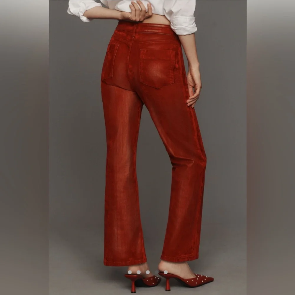 Anthropologie Pilcro The Annie Flocked High-Rise Straight-Leg Jeans - Picture 4 of 16